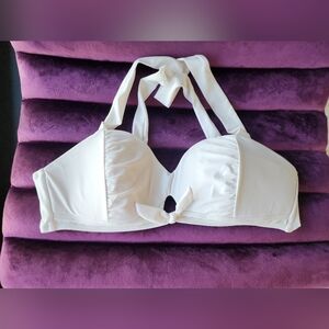 Unique Vintage Bikini Top, Plus Size 2XL, White